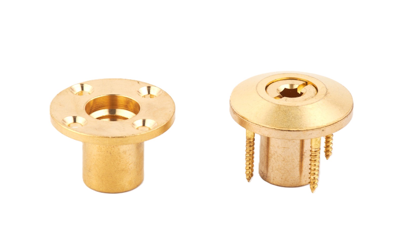 Brass Wood Deck Anchor with Brass Disk and 4 Wood Screw — SwimCares pool & deck hardware | Satyam Techworks brass manufacturing