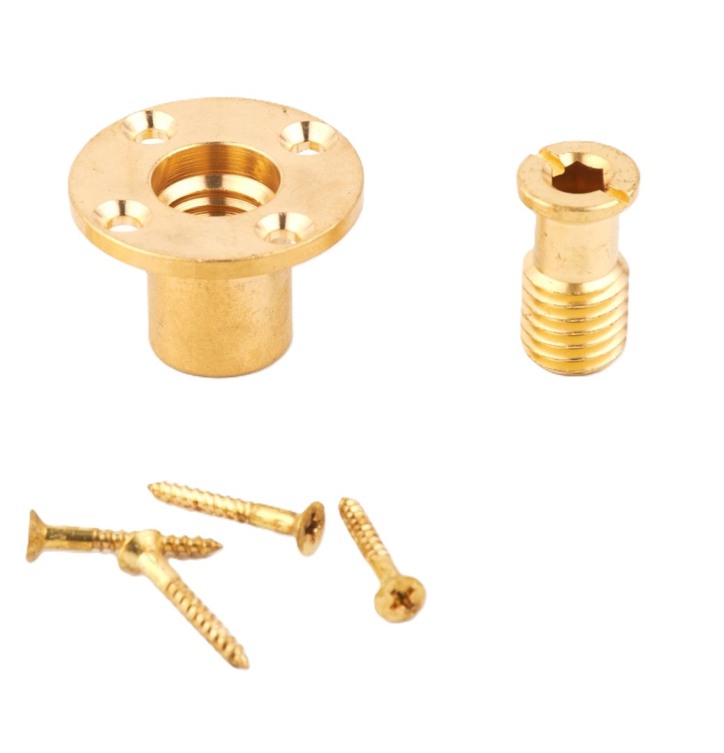 Brass Wood Deck Anchor with Wood Screw — SwimCares pool & deck hardware | Satyam Techworks brass manufacturing